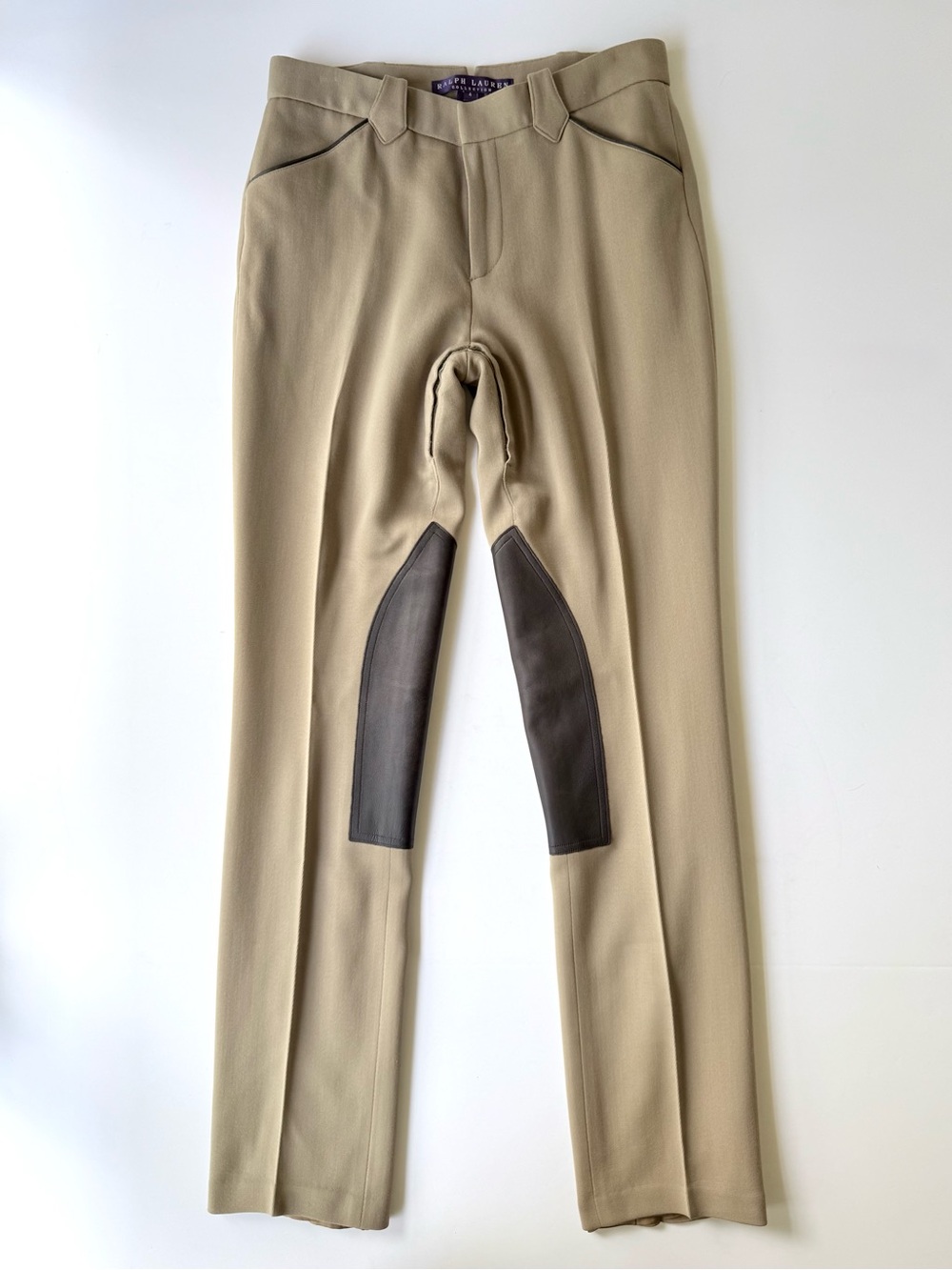 Ralph Lauren Collection Vintage 90s Purple Label Riding Breeches Leather Trim 4